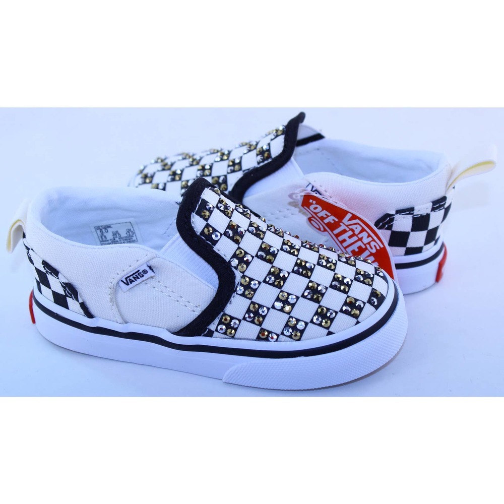 Vans Asher Slip-On Black Sneakers Toddler's Size 6 - Picture 2 of 12